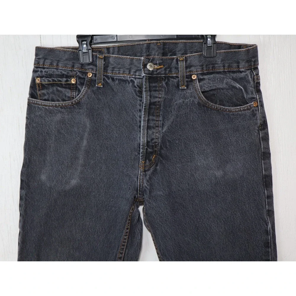 Vintage Levis 501 XX  Jeans Mens Size 38x30 Gray USA Made Button Fly Y2K Vintage